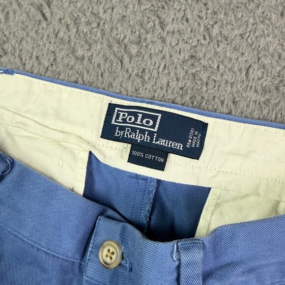 Vintage Polo Ralph Lauren Pants Mens 34x32 Blue Chino Flat Front Preppy Y2K - Picture 3 of 12